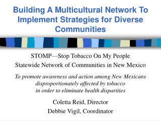 STOMP—Stop Tobacco On My People Statewide Network of Communities in New Mexico