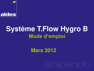 Système T.Flow Hygro B Mode d’emploi