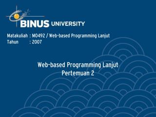 Web-based Programming Lanjut Pertemuan 2
