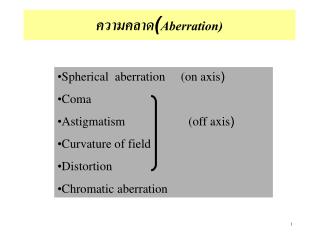 ความคลาด( Aberration)