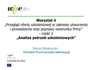 Dorota Zbińkowska - Ośrodek Przetwarzania Informacji