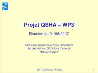 Projet QSHA – WP3