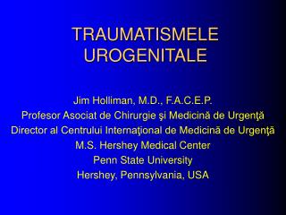 TRAUMATISMELE UROGENITALE