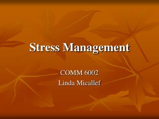 Stress Management