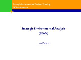 Strategic Environmental Analysis (SEAN) Los Pasos