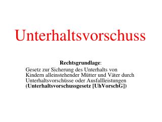 Unterhaltsvorschuss