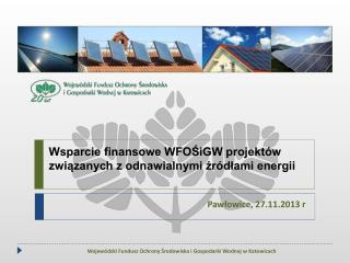 Wsparcie finansowe WFOŚiGW projektów związanych z odnawialnymi źródłami energii