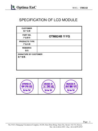 SPECIFICATION OF LCD MODULE