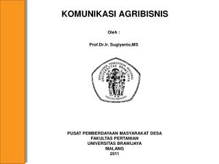 KOMUNIKASI AGRIBISNIS
