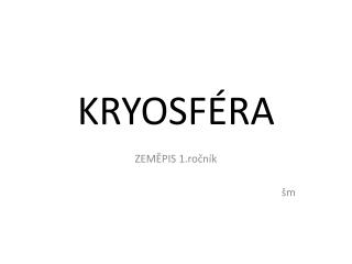 KRYOSFÉRA