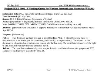 Project: IEEE P802.15 Working Group for Wireless Personal Area Networks (WPANs)