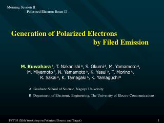 Generation of Polarized Electrons 					by Filed Emission