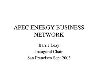 APEC ENERGY BUSINESS NETWORK