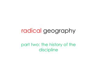 radical geography