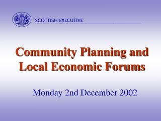 Community Planning and Local Economic Forums