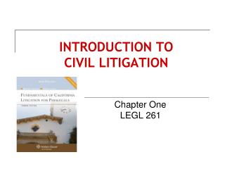 INTRODUCTION TO CIVIL LITIGATION