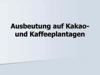 Ausbeutung auf Kakao- und Kaffeeplantagen