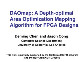 DAOmap: A Depth-optimal Area Optimization Mapping Algorithm for FPGA Designs