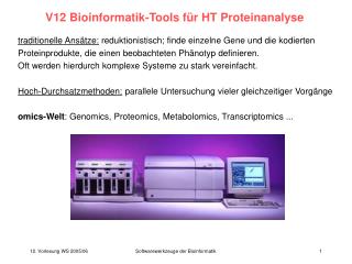 V12 Bioinformatik-Tools für HT Proteinanalyse