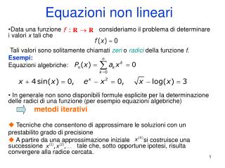 Equazioni non lineari