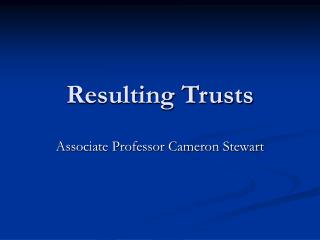 Resulting Trusts