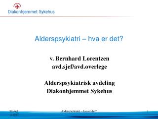 Alderspsykiatri – hva er det?