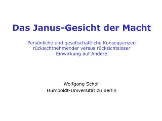 Das Janus-Gesicht der Macht