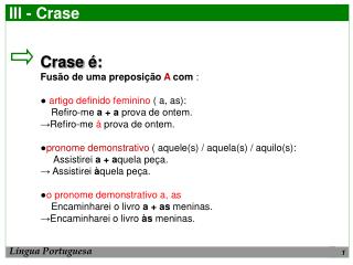 III - Crase