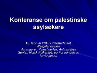 Konferanse om palestinske asylsøkere