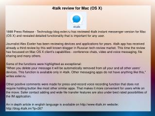 4talk review for Mac (OS X)