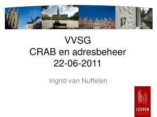 VVSG CRAB en adresbeheer 22-06-2011