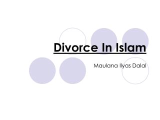 Divorce In Islam