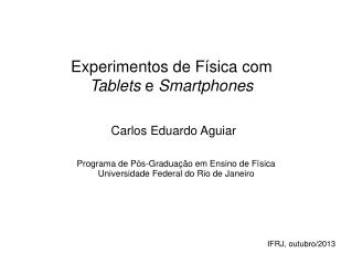 Experimentos de Física com Tablets e Smartphones