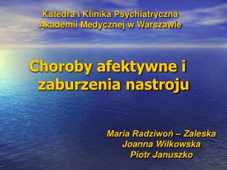 Choroby afektywne i zaburzenia nastroju