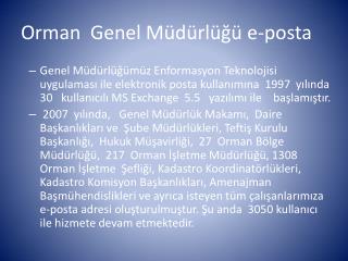 Orman Genel Müdürlüğü e-posta