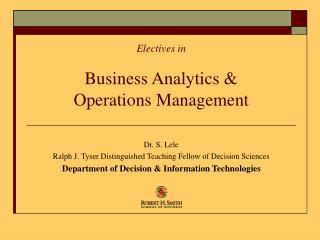Electives in Business Analytics &amp; Operations Management