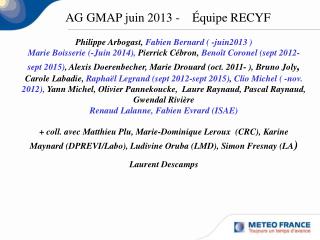 AG GMAP juin 2013 - Équipe RECYF
