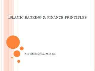 Islamic banking &amp; finance principles