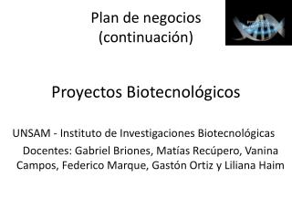 Plan de negocios (continuación)