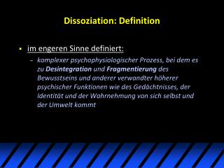 Dissoziation: Definition