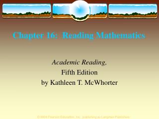 Chapter 16: Reading Mathematics