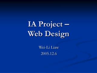 IA Project – Web Design