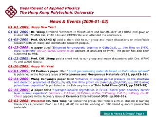 Department of Applied Physics The Hong Kong Polytechnic University