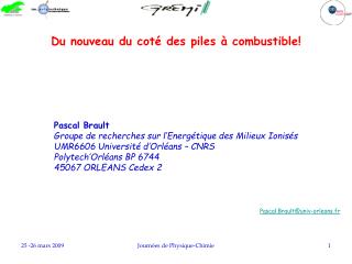 Du nouveau du coté des piles à combustible!