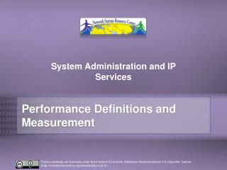 Performance Definitions and Measurement