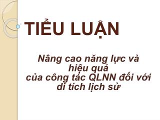 TIỂU LUẬN