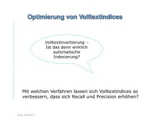 Optimierung von Volltextindices