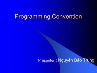 Programming Convention