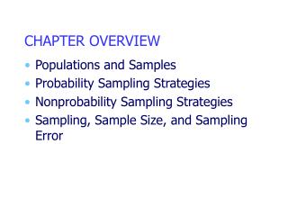 CHAPTER OVERVIEW