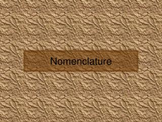 Nomenclature